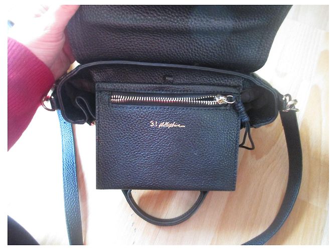 3.1 Phillip Lim Pashli Tasche Schwarzes genarbtes Kalbsleder - Ansicht 13