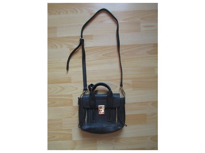 3.1 Phillip Lim Pashli Tasche Schwarzes genarbtes Kalbsleder - Ansicht 2