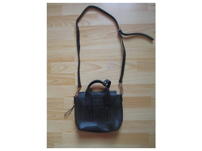 3.1 Phillip Lim Pashli Tasche Schwarzes genarbtes Kalbsleder - Ansicht 3