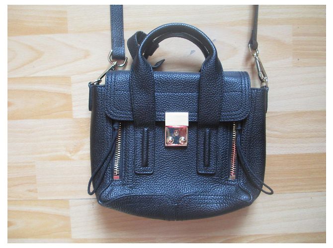 3.1 Phillip Lim Pashli Tasche Schwarzes genarbtes Kalbsleder - Ansicht 4