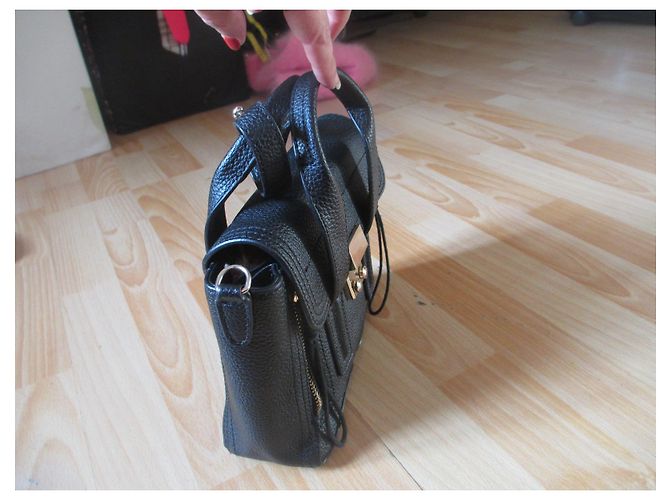 3.1 Phillip Lim Pashli Tasche Schwarzes genarbtes Kalbsleder - Ansicht 7
