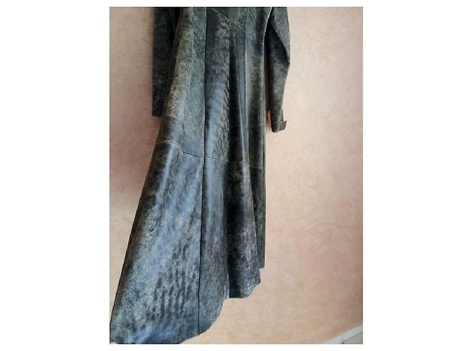 Autre Marque Casaco de couro de cristal cinza desbotado Verde escuro - vista 3