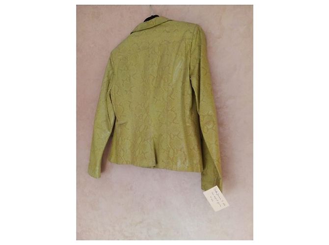 Autre Marque Giacca corta FOX LEATHER BRAND in pelle di serpente gialla Giallo - vista 5
