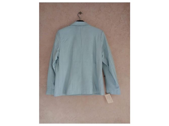 Autre Marque Chaqueta de cuero azul claro FOX LEATHER BRAND XXL - vista 4
