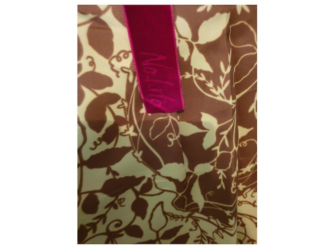 Autre Marque Abrigo Nolita de lana marrón y beige con estampado chevron Castaño - vista 6