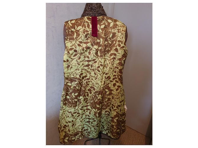 Autre Marque Abrigo Nolita de lana marrón y beige con estampado chevron Castaño - vista 7