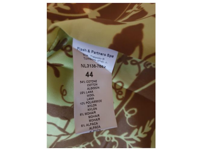 Autre Marque Abrigo Nolita de lana marrón y beige con estampado chevron Castaño - vista 8
