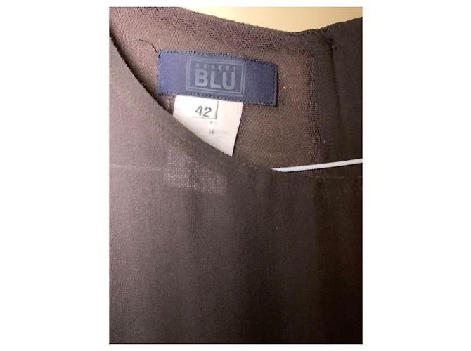 Vestido Aspesi Blu chocolate escuro de seda e forro de lã Marrom - vista 7