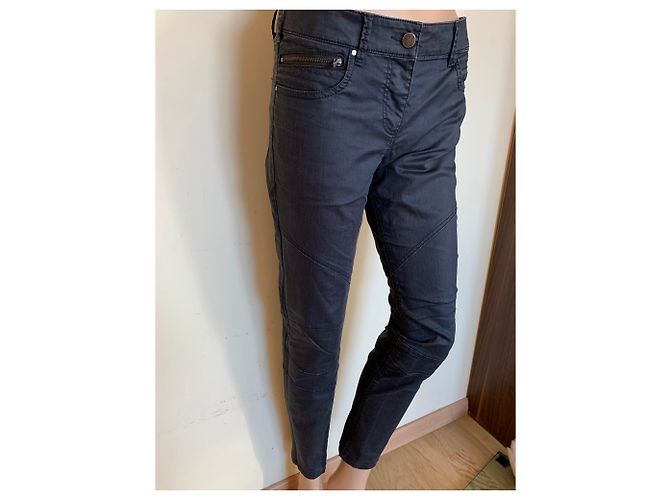 Autre Marque Calças de ganga Stefanel em denim preto e azul Tamanho 27 - vista 2