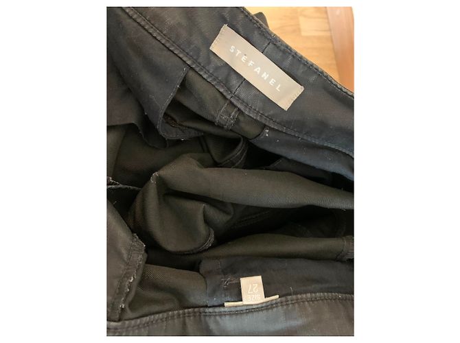 Autre Marque Calças de ganga Stefanel em denim preto e azul Tamanho 27 - vista 4