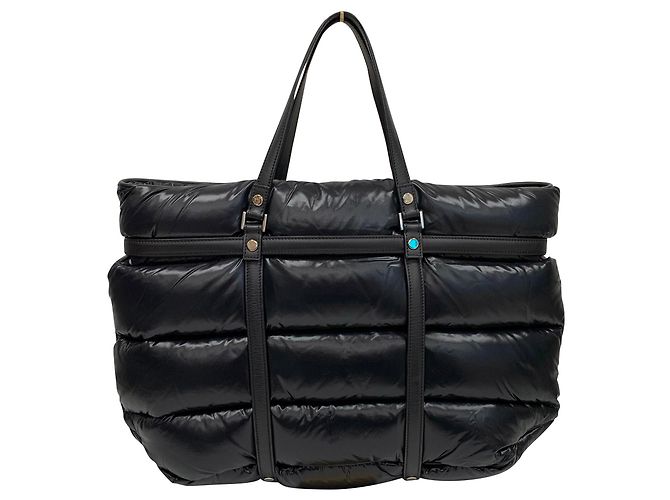 Moncler Schwarz gepolsterte und gesteppte Reisetasche aus Nylon - Ansicht 2