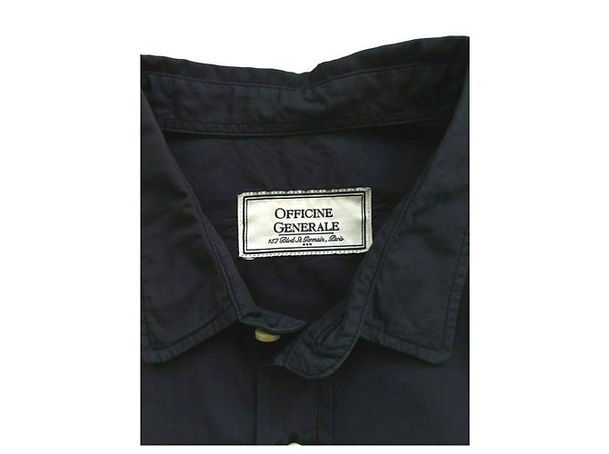 Autre Marque Camicia elegante Officine Generale France nera cotone S Nero - vista 2