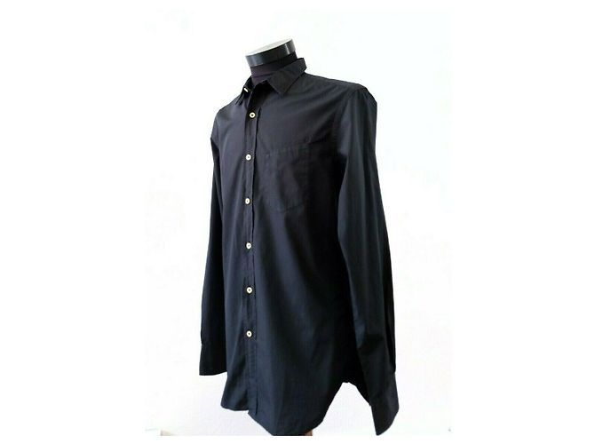 Autre Marque Camicia elegante Officine Generale France nera cotone S Nero - vista 4