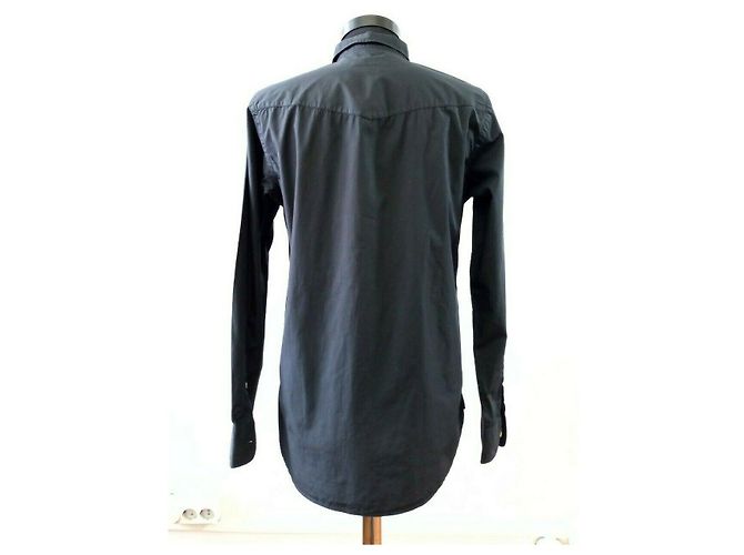 Autre Marque Camicia elegante Officine Generale France nera cotone S Nero - vista 5