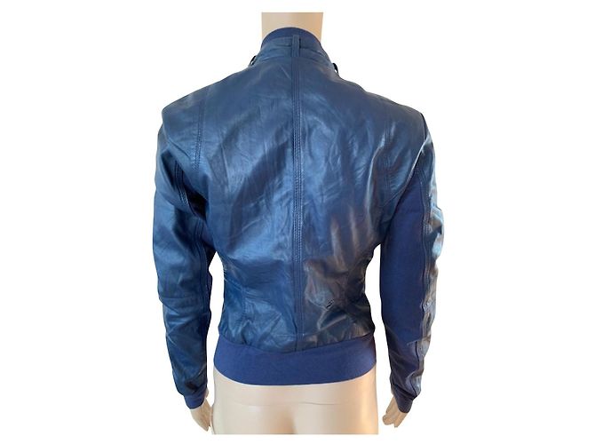 Autre Marque Arma Chaqueta de Cuero Azul - vista 2