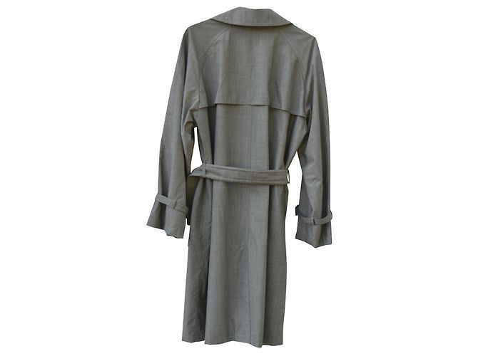 Hermès Trench in lana e seta Grigio - vista 2