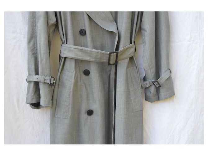 Hermès Trench in lana e seta Grigio - vista 5
