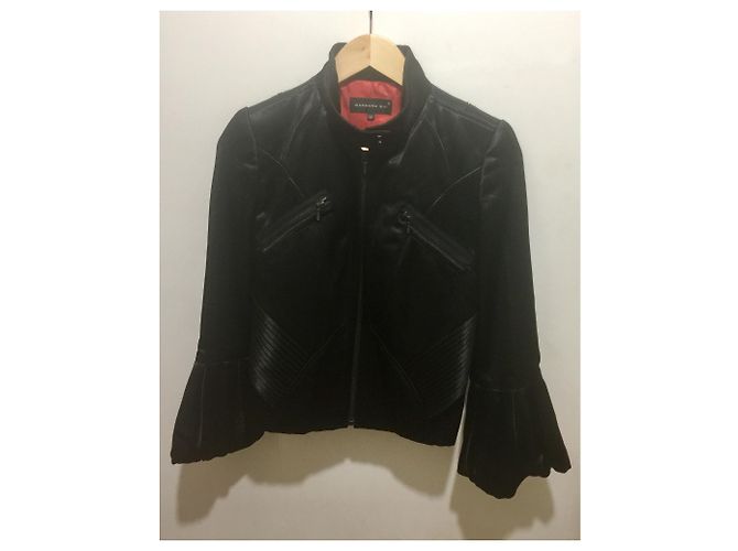 Barbara Bui Satinjacke mit Glockenärmeln Schwarz - Ansicht 6