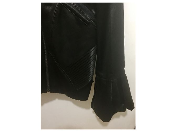 Barbara Bui Satinjacke mit Glockenärmeln Schwarz - Ansicht 9
