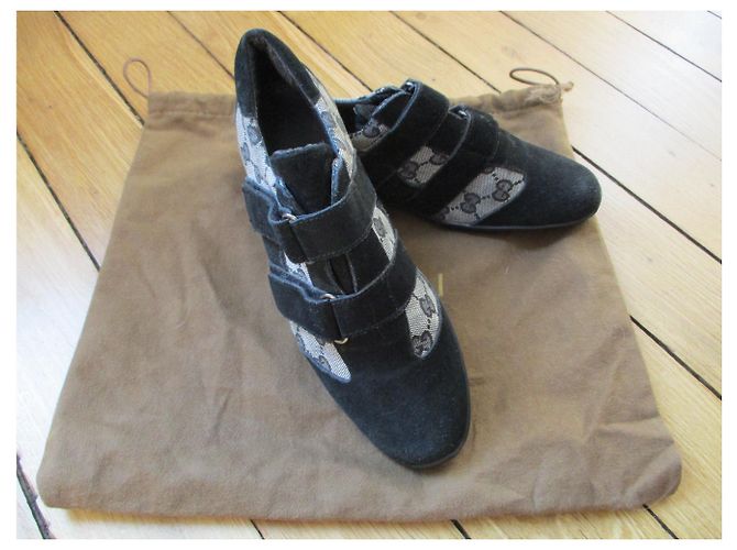 gucci, sneaker in tela e pelle, 37. Nero - vista 2