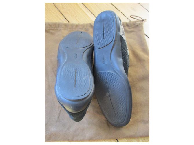 gucci, sneaker in tela e pelle, 37. Nero - vista 4