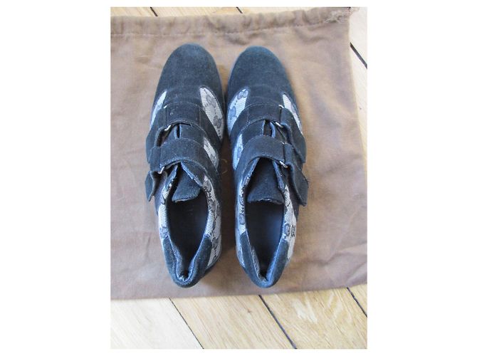 gucci, sneaker in tela e pelle, 37. Nero - vista 6