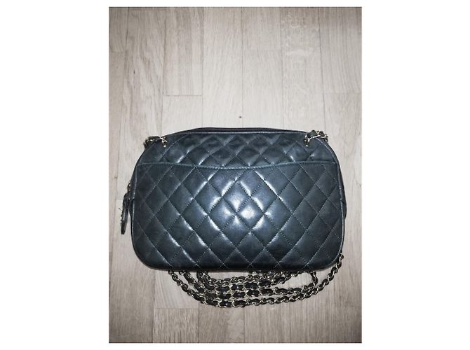 Chanel Camera Bag Lammleder Dunkelgrün - Ansicht 3
