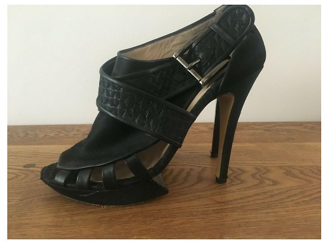 Stivaletti Cage Nicholas Kirkwood in pelle e raso nero - vista 2