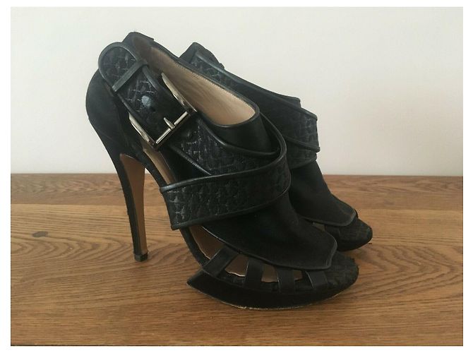 Stivaletti Cage Nicholas Kirkwood in pelle e raso nero - vista 6