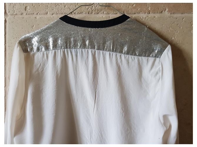 Sandro Silk Top Eggshell - view 2