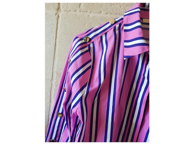 Camicia Maje in cotone rosa e azzurro Blu chiaro - vista 3