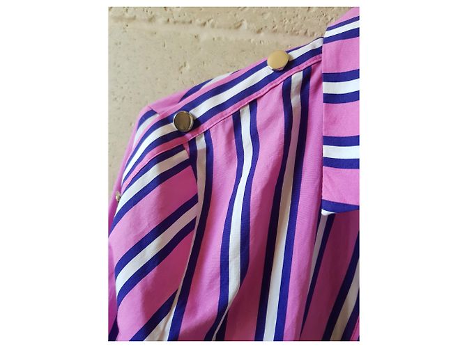 Camicia Maje in cotone rosa e azzurro Blu chiaro - vista 4