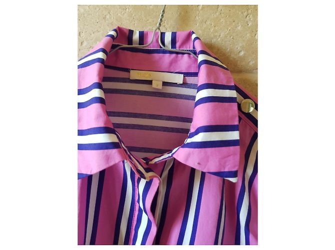 Camicia Maje in cotone rosa e azzurro Blu chiaro - vista 5