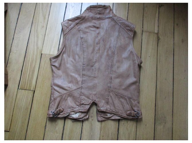 Oakwood EICHENHOLZ, ärmellose Bikerjacke aus Leder, XL. - Ansicht 2
