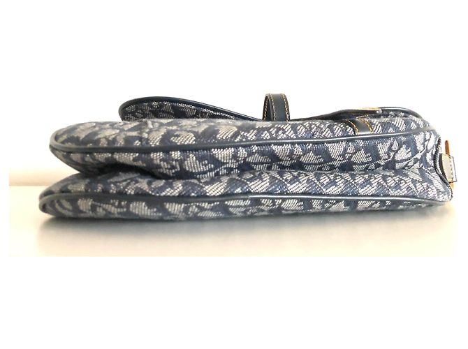 Saddle Sella Dior Canvas Oblique Blu - vista 5