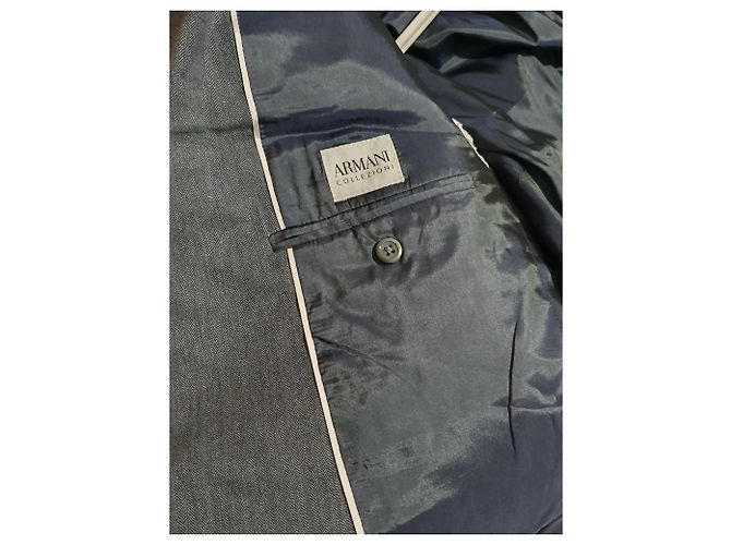 Armani Collezioni Blazer Grau Wolle Leinen Nylon - Ansicht 3