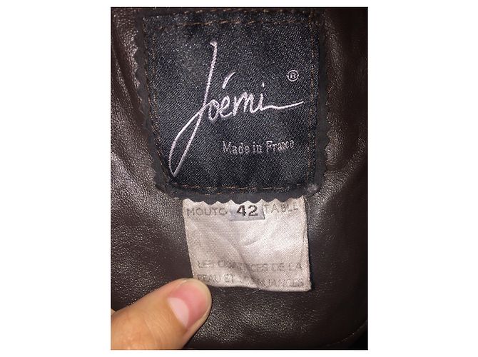 Autre Marque Abrigo Joémi de cuero y piel marrón Castaño - vista 6
