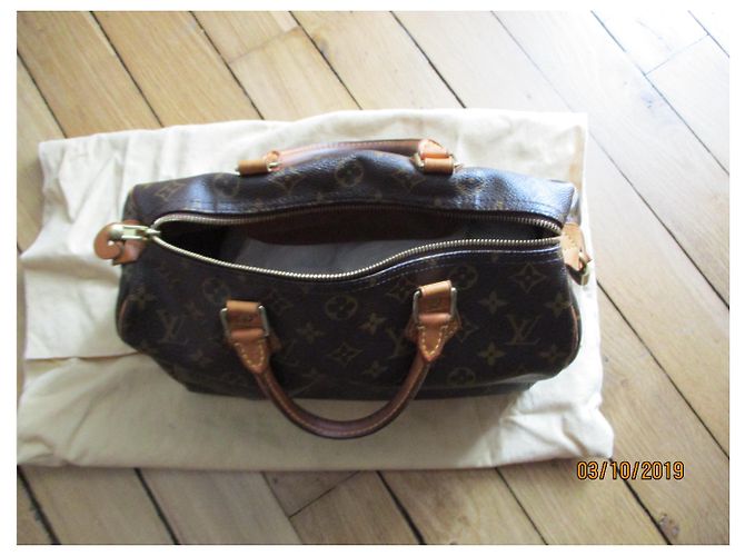 Louis Vuitton Speedy 30 Monogram Tela Marrone - vista 2