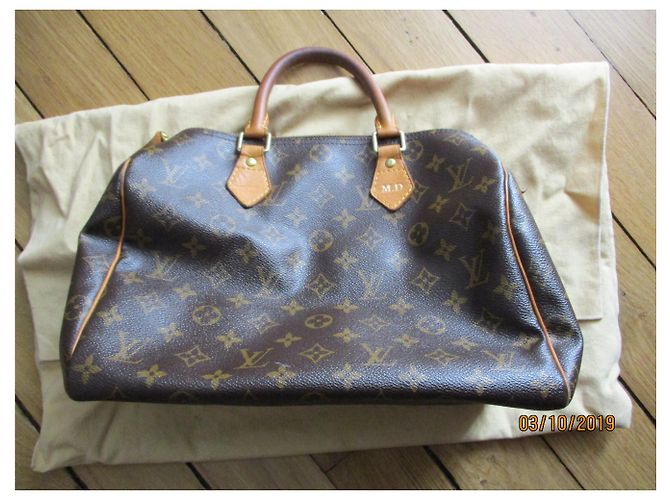 Louis Vuitton Speedy 30 Monogram Tela Marrone - vista 6