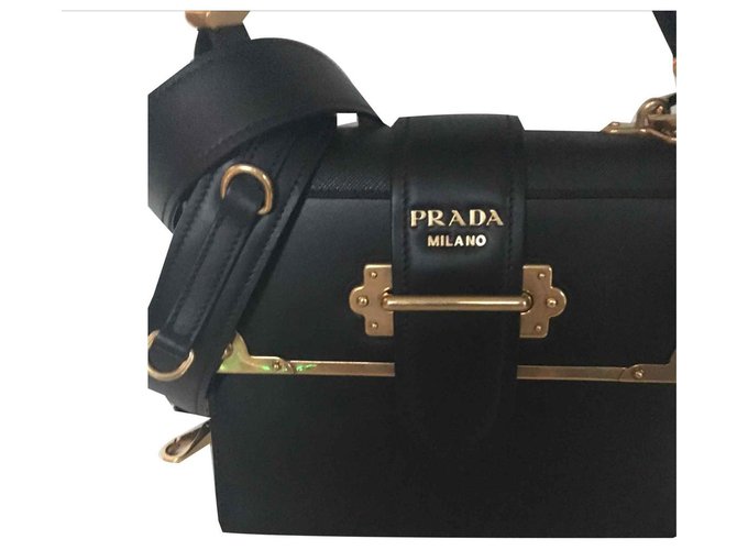 Cahier Borsa a mano Prada Notebook in pelle di agnello nera Nero - vista 3