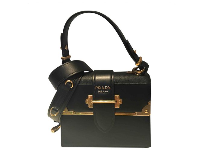 Cahier Borsa a mano Prada Notebook in pelle di agnello nera Nero - vista 4