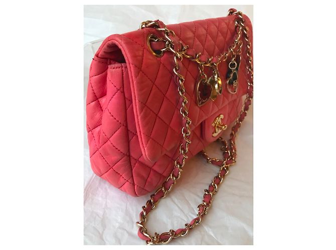 Timeless Chanel Borsa media con patta Valentine Rosa Fuschia - vista 7