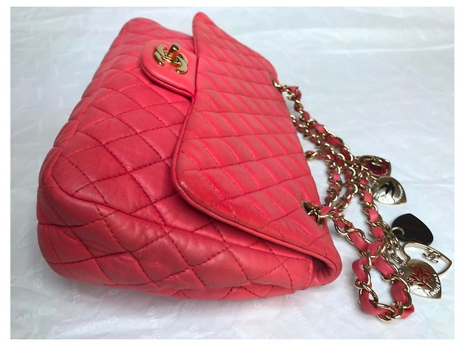 Timeless Chanel Borsa media con patta Valentine Rosa Fuschia - vista 8