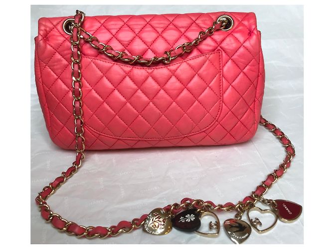 Timeless Chanel Borsa media con patta Valentine Rosa Fuschia - vista 9
