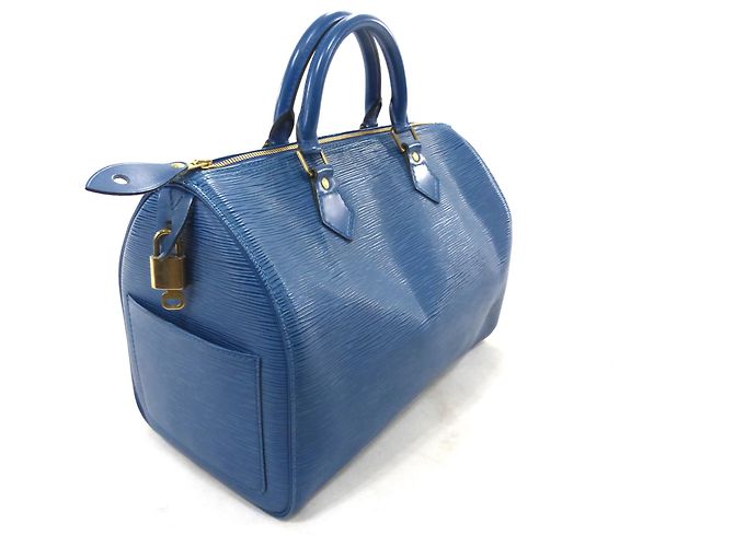 Louis Vuitton Speedy 30 Blaues Epi-Leder - Ansicht 11