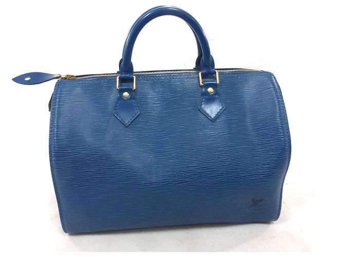 Louis Vuitton Speedy 30 Blaues Epi-Leder - Ansicht 12