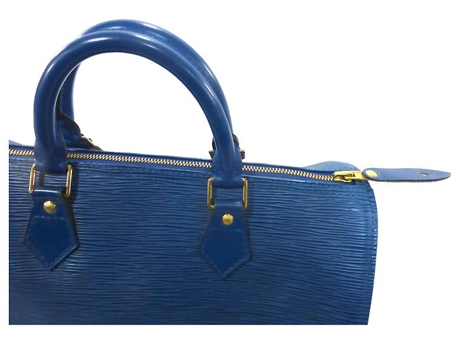 Louis Vuitton Speedy 30 Blaues Epi-Leder - Ansicht 3