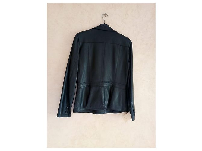Autre Marque Schwarze Crossover-Lederjacke für Damen - Ansicht 6