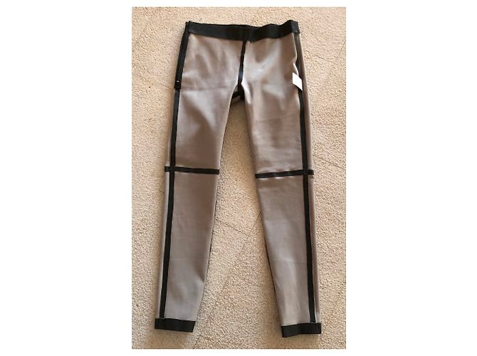 Leggings de cuero strech verde bronce T. 40 BDBA Nine Verde oscuro - vista 4