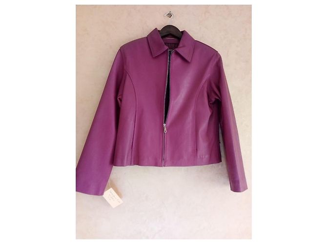 Autre Marque Chaqueta de cuero morada para mujer Púrpura - vista 2
